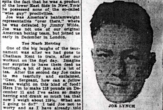 Camden Courier-Post, October 17, 1933 — Champions I Have Known (continued), with portrait of Joe Lynch