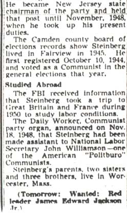Watch for Steinberg article, continued