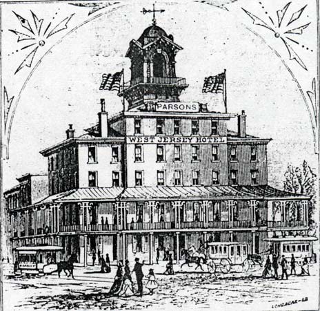 Stephen Parsons advertisement for the West Jersey Hotel, 1883–1884 Camden City Directory