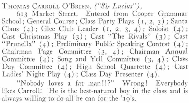 1919 Camden High School Yearbook — The Purple & Gold, staff page