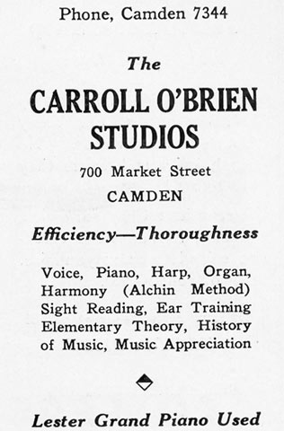 Carroll O'Brien Studios advertisement in Camden High School yearbook, 1932