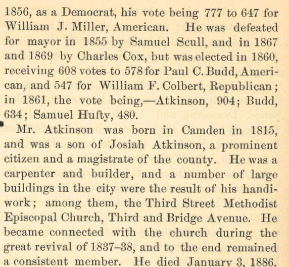 Thomas B. Atkinson excerpt from History of Camden County New Jersey, 1886 — part 2