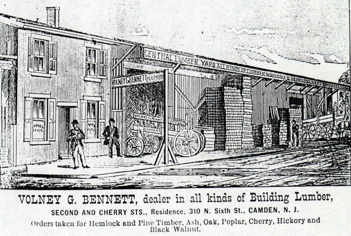 Volney G. Bennett Lumber — 1883–1884 Camden City Directory Advertisement