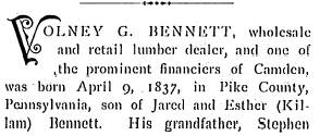Volney G. Bennett Sr., 1897 portrait