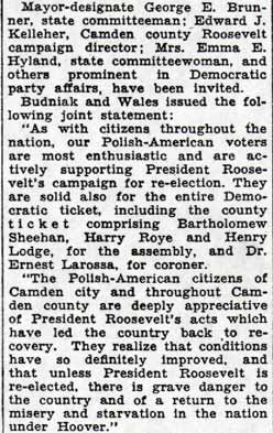 Camden Courier-Post clipping, October 28, 1936