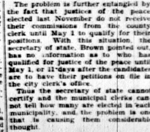 Camden Courier-Post, April 4, 1928 — City Clerk Faces Problem in Squires (page 2)