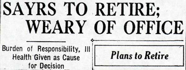 William D. Sayrs, Camden Courier-Post, September 22, 1928