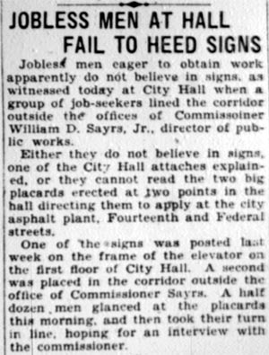 William D. Sayrs Jr., Camden Courier-Post, January 9, 1928