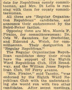 Club Endorsement Denied in 8th Ward, continued, Camden Courier-Post, May 8, 1934