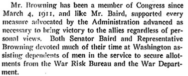 History of Camden County in the Great War 1917-1918 — William J. Browning passage