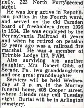 W. L. Roberts Dies; Ex-Councilman — Camden Courier-Post February 20, 1950 (continued)