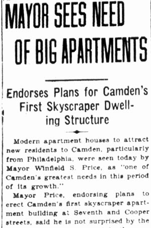 Mayor Sees Need of Big Apartments, Camden Courier-Post