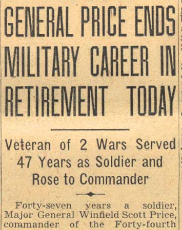 General Price Ends Military Career in Retirement Today, headline