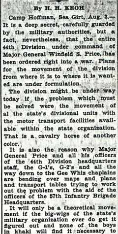44th Division Ordered to War, page 1