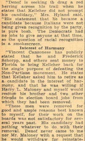 Camden Courier-Post, May 11, 1934 — Mrs. Hyland Raps Answer by Denof, continued