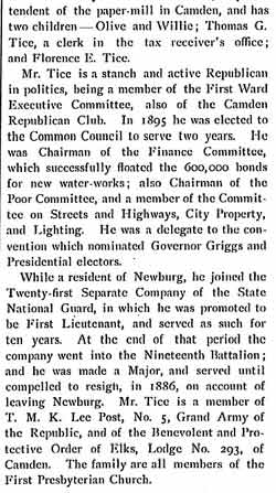Biographical Review of William H. Tice, 1897, page 5