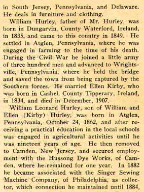 South Jersey A History 1624-1924, William Leonard Hurley biography, page 2