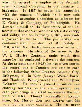 South Jersey A History 1624-1924, William Leonard Hurley biography, page 3