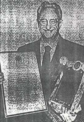 William P. Partenheimer Jr. with Lions Club award