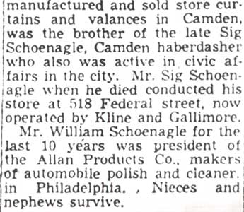 Obituary for William Schoenagle, part 2