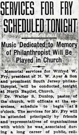 Camden Courier-Post, October 20, 1936 — Services for Fry Scheduled Tonight, panel 1