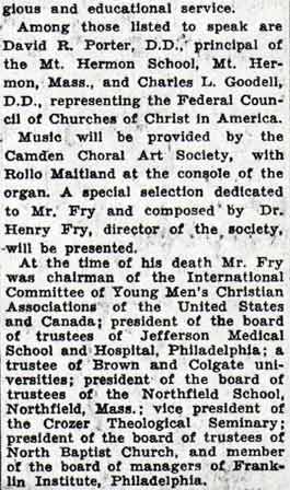Camden Courier-Post, October 20, 1936 — Services for Fry Scheduled Tonight, panel 2