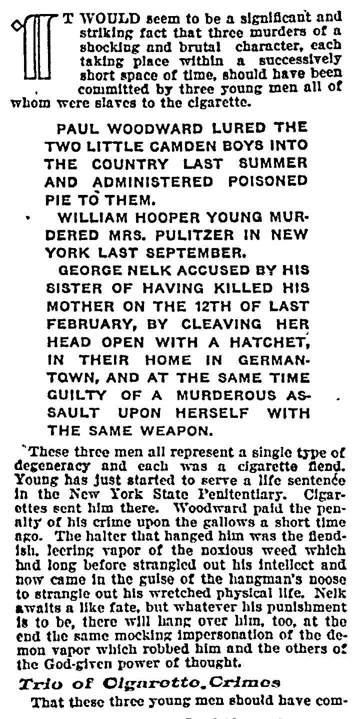 Philadelphia Inquirer, March 8, 1903 newspaper clipping