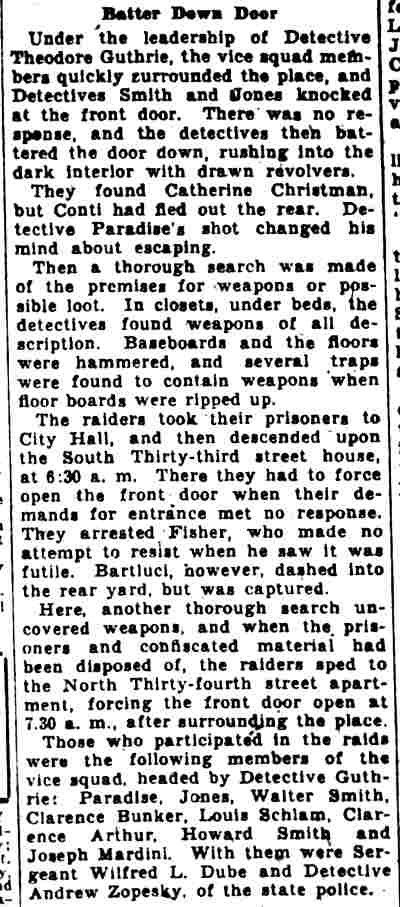 Vice squad raid coverage continued, June 3, 1930