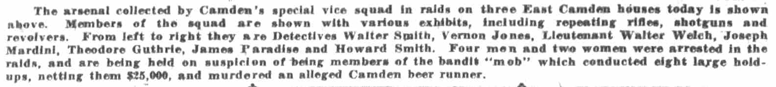 Camden Courier-Post, June 3, 1930 — lineup caption