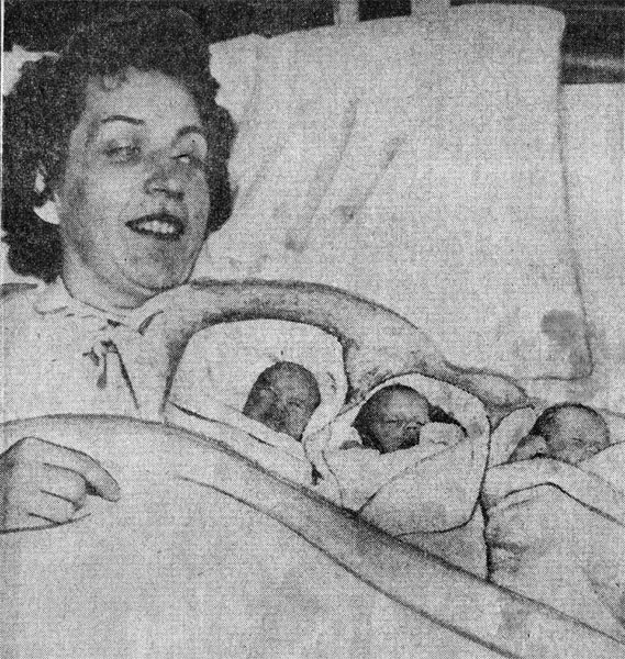 Camden Courier-Post, February 23, 1954 — Triplets Born to Richard Urbans