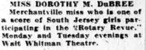 Dorothy Dubree, Rotary Revue, February 21, 1928