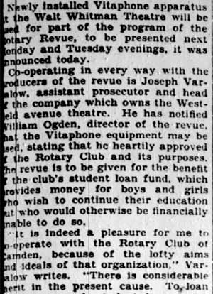 Camden Rotary Revue performers, February 23, 1928