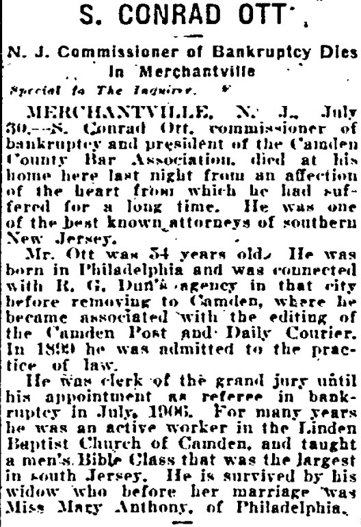 Philadelphia Inquirer, July 31, 1922