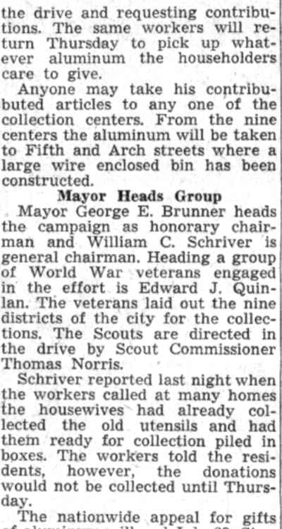 Early Donor in Aluminum Drive — continued