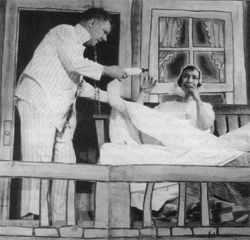 W.C. Fields and Ray Dooley in the Back Porch scene from Ziegfield's Comic Supplement, January 1925