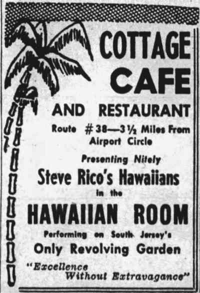Advertisement: Cottage Cafe Hawaiian Cottage, Camden Courier-Post, July 20, 1948