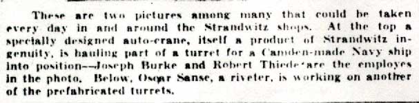 Strandwitz photo captions — Camden Courier-Post, January 5, 1942