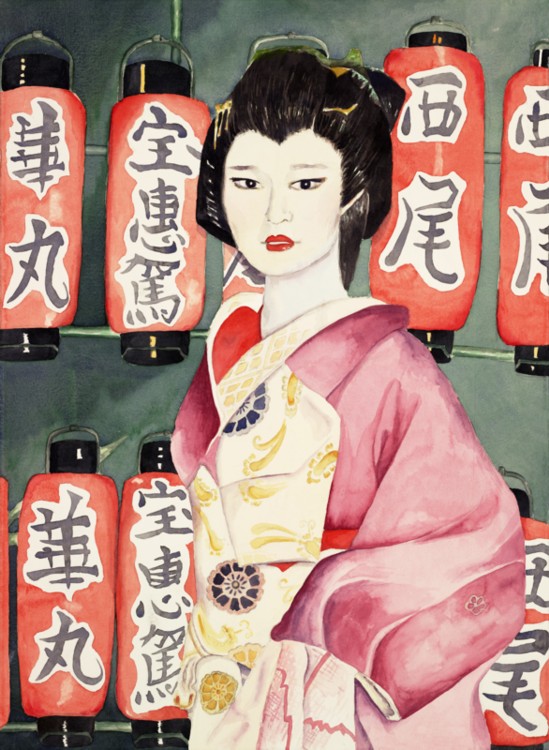Geisha — painting by Judy Swerlick
