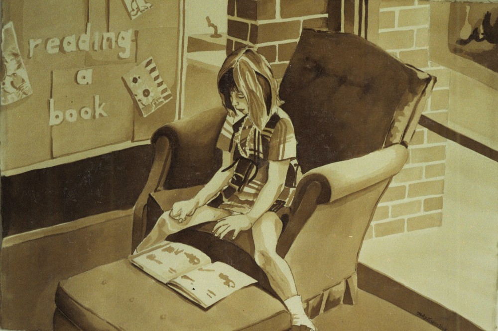 Reading Corner — painting by Judy Swerlick