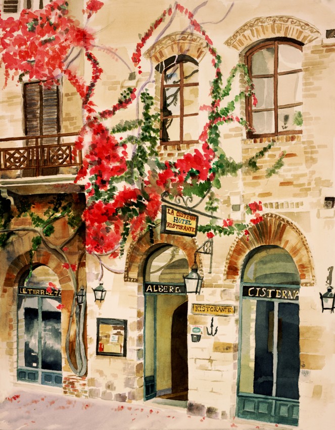 San Gimignano — painting by Judy Swerlick