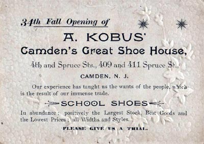 1892 Trade card reverse side