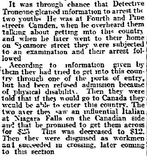 Philadelphia Inquirer, January 31, 1915 — Troncone clipping, part 2