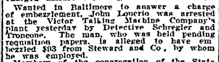 Philadelphia Inquirer, March 23, 1913 — Troncone clipping