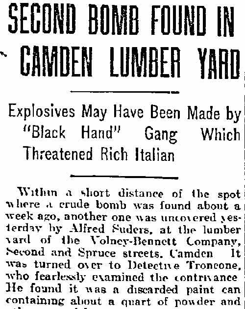 Philadelphia Inquirer, March 27, 1916 — Troncone clipping, part 1