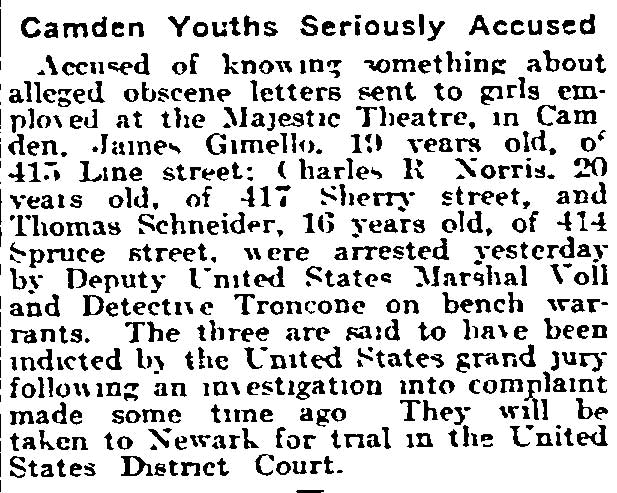 Philadelphia Inquirer, April 30, 1917 — Troncone clipping