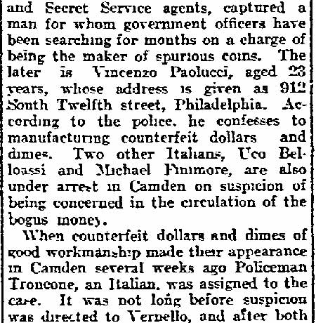 Philadelphia Inquirer, May 6, 1911 — Troncone clipping, part 2