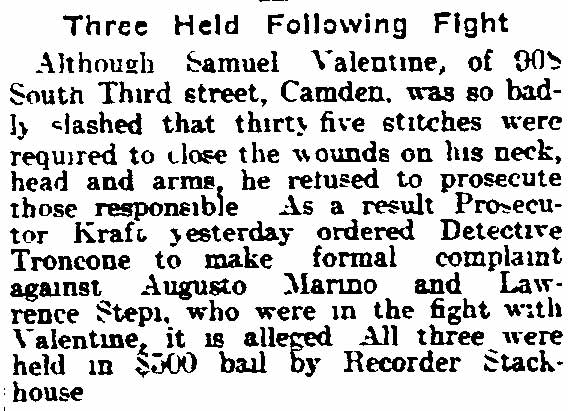 Philadelphia Inquirer, June 16, 1915 — Troncone clipping