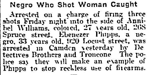 Philadelphia Inquirer, August 14, 1916 — Troncone clipping