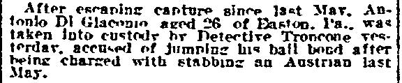 Philadelphia Inquirer, October 16, 1914 — Troncone clipping
