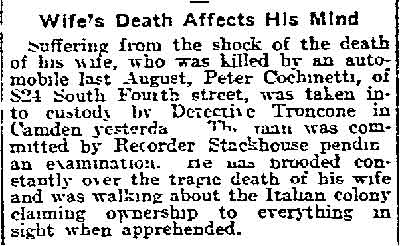 Philadelphia Inquirer, November 5, 1914 — Troncone clipping